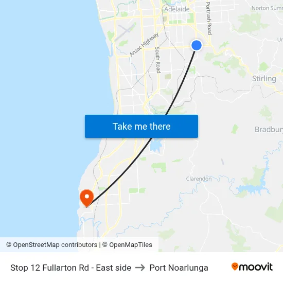 Stop 12 Fullarton Rd - East side to Port Noarlunga map