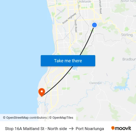 Stop 16A Maitland St - North side to Port Noarlunga map