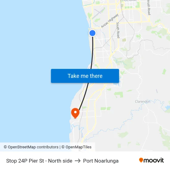 Stop 24P Pier St - North side to Port Noarlunga map