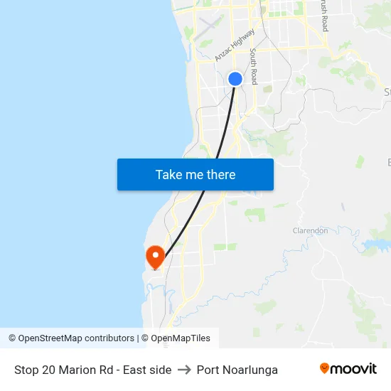 Stop 20 Marion Rd - East side to Port Noarlunga map