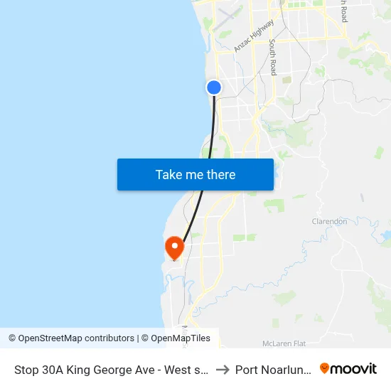 Stop 30A King George Ave - West side to Port Noarlunga map
