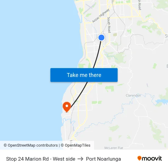 Stop 24 Marion Rd - West side to Port Noarlunga map