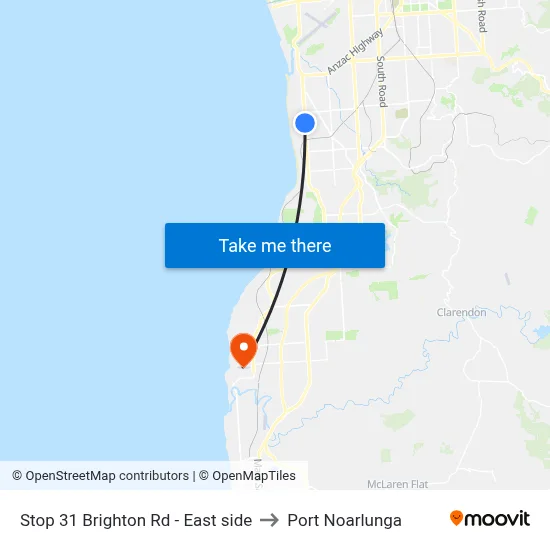 Stop 31 Brighton Rd - East side to Port Noarlunga map