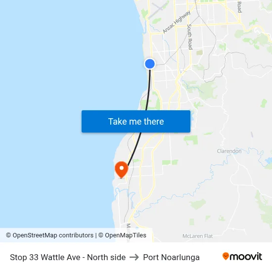 Stop 33 Wattle Ave - North side to Port Noarlunga map