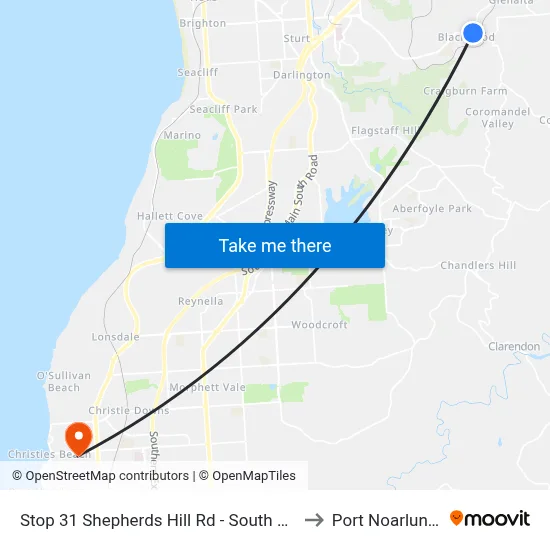 Stop 31 Shepherds Hill Rd - South side to Port Noarlunga map