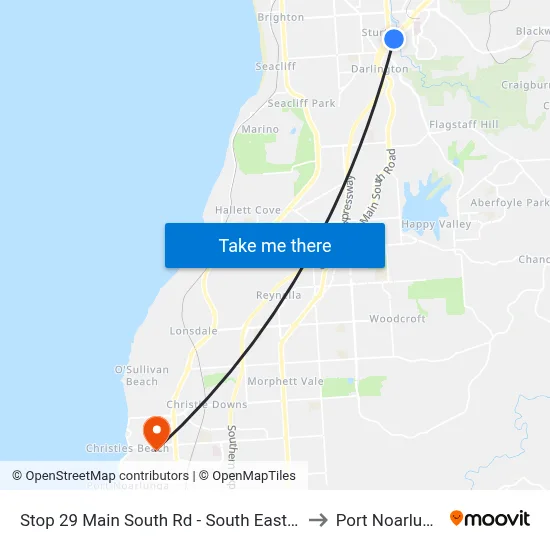 Stop 29 Main South Rd - South East side to Port Noarlunga map