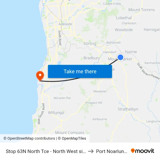 Stop 63N North Tce - North West side to Port Noarlunga map
