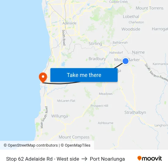 Stop 62 Adelaide Rd - West side to Port Noarlunga map