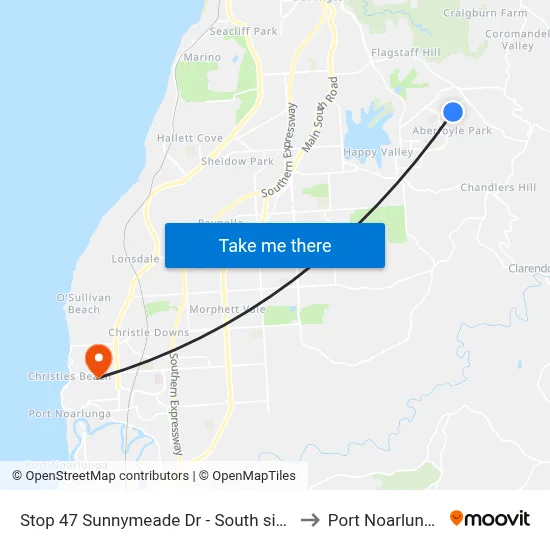 Stop 47 Sunnymeade Dr - South side to Port Noarlunga map