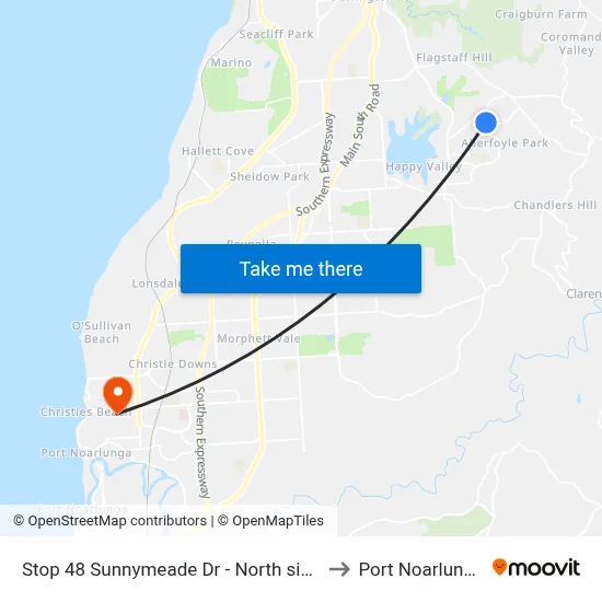 Stop 48 Sunnymeade Dr - North side to Port Noarlunga map