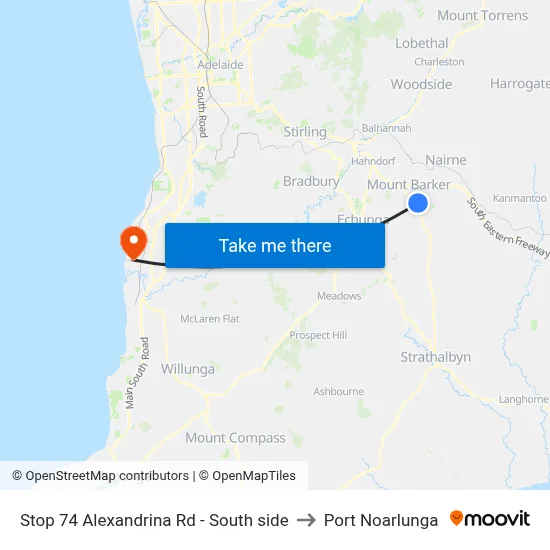 Stop 74 Alexandrina Rd - South side to Port Noarlunga map