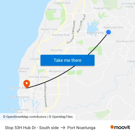 Stop 53H Hub Dr - South side to Port Noarlunga map