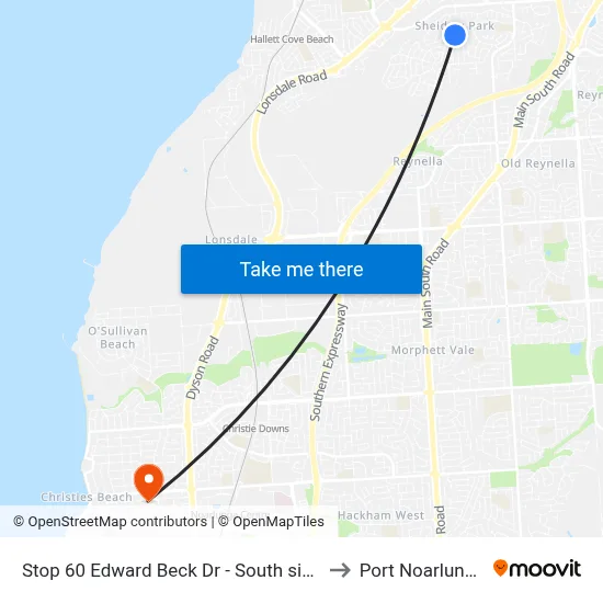 Stop 60 Edward Beck Dr - South side to Port Noarlunga map