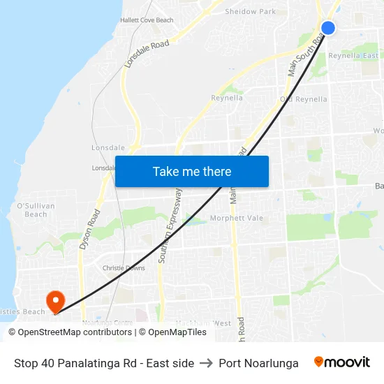 Stop 40 Panalatinga Rd - East side to Port Noarlunga map