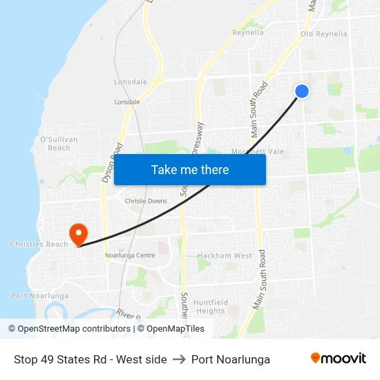 Stop 49 States Rd - West side to Port Noarlunga map