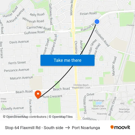 Stop 64 Flaxmill Rd - South side to Port Noarlunga map