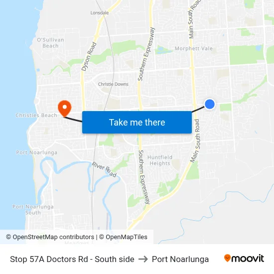Stop 57A Doctors Rd - South side to Port Noarlunga map