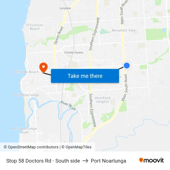 Stop 58 Doctors Rd - South side to Port Noarlunga map