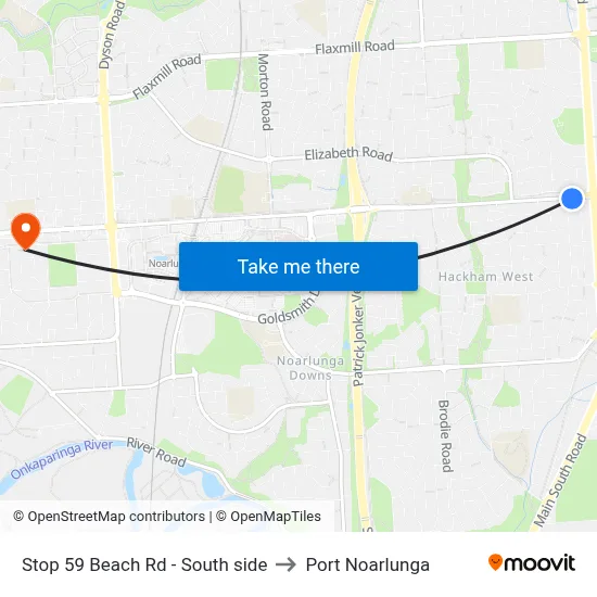 Stop 59 Beach Rd - South side to Port Noarlunga map