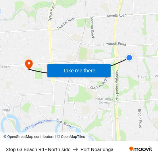 Stop 63 Beach Rd - North side to Port Noarlunga map