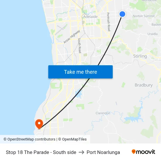 Stop 18 The Parade - South side to Port Noarlunga map