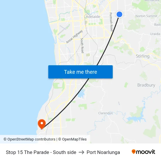 Stop 15 The Parade - South side to Port Noarlunga map