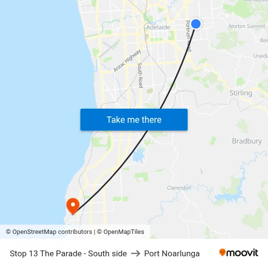 Stop 13 The Parade - South side to Port Noarlunga map