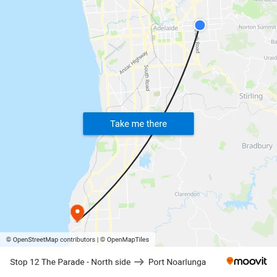 Stop 12 The Parade - North side to Port Noarlunga map