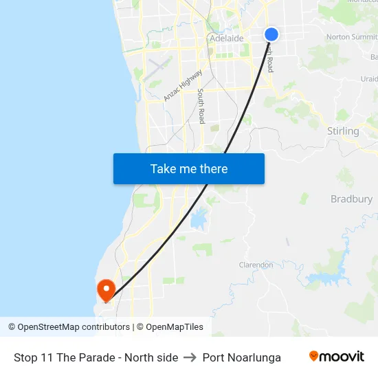 Stop 11 The Parade - North side to Port Noarlunga map