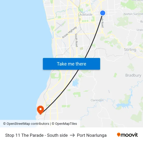 Stop 11 The Parade - South side to Port Noarlunga map