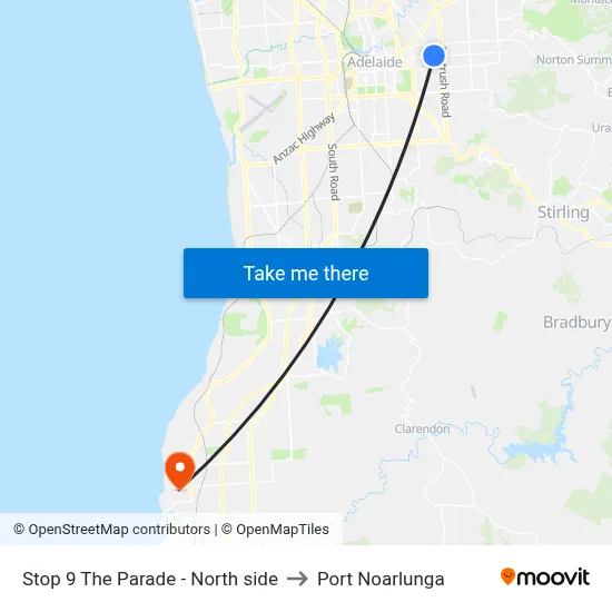 Stop 9 The Parade - North side to Port Noarlunga map