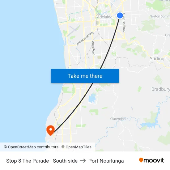 Stop 8 The Parade - South side to Port Noarlunga map