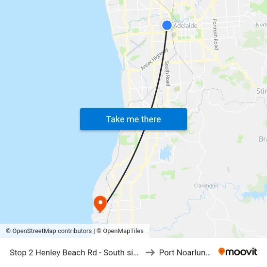 Stop 2 Henley Beach Rd - South side to Port Noarlunga map