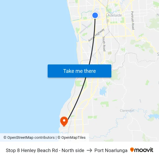 Stop 8 Henley Beach Rd - North side to Port Noarlunga map