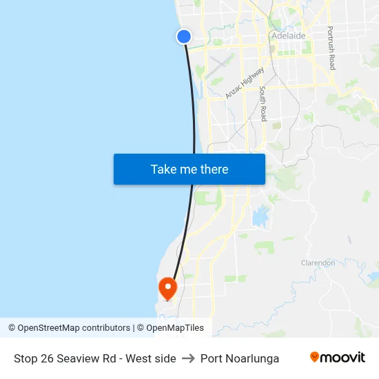 Stop 26 Seaview Rd - West side to Port Noarlunga map