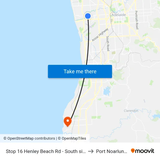 Stop 16 Henley Beach Rd - South side to Port Noarlunga map