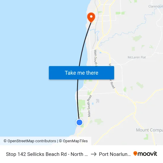 Stop 142 Sellicks Beach Rd - North side to Port Noarlunga map