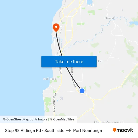 Stop 98 Aldinga Rd - South side to Port Noarlunga map