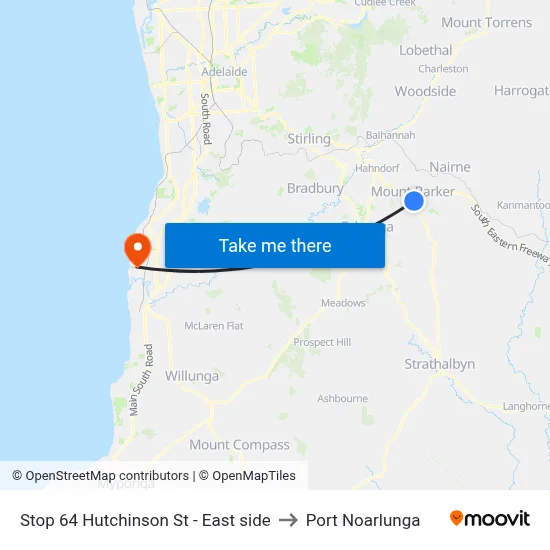 Stop 64 Hutchinson St - East side to Port Noarlunga map