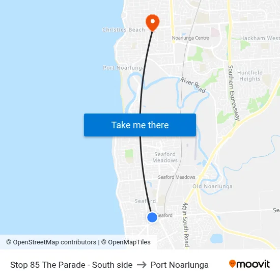 Stop 85 The Parade - South side to Port Noarlunga map