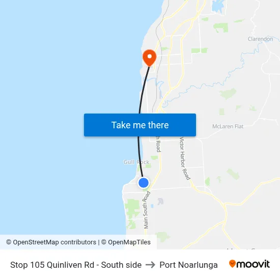 Stop 105 Quinliven Rd - South side to Port Noarlunga map