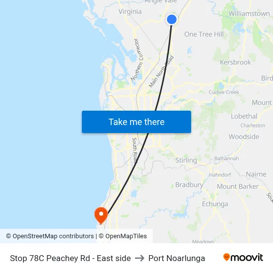 Stop 78C Peachey Rd - East side to Port Noarlunga map