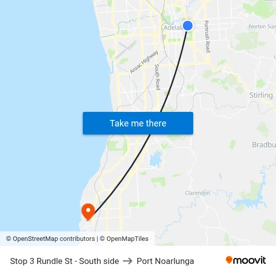 Stop 3 Rundle St - South side to Port Noarlunga map