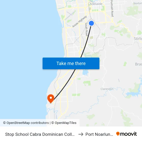 Stop School Cabra Dominican College to Port Noarlunga map