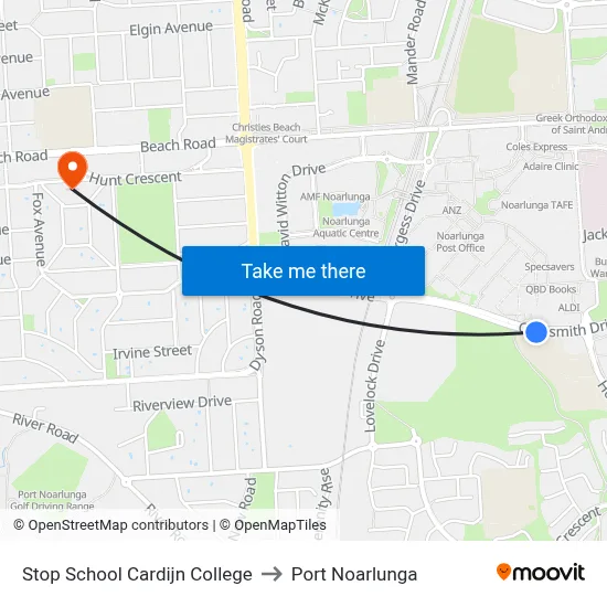 Stop School Cardijn College to Port Noarlunga map