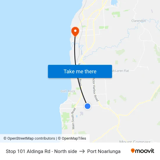 Stop 101 Aldinga Rd - North side to Port Noarlunga map