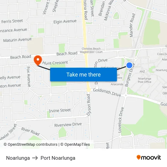 Noarlunga to Port Noarlunga map