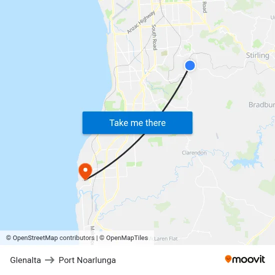 Glenalta to Port Noarlunga map