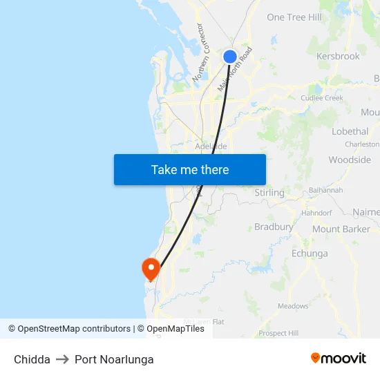 Chidda to Port Noarlunga map