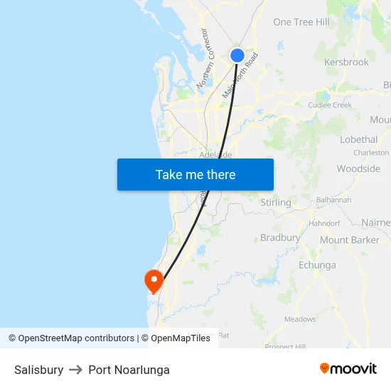 Salisbury to Port Noarlunga map